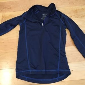 LL Bean 1/4 zip mid-weight base layer. Navy blue.